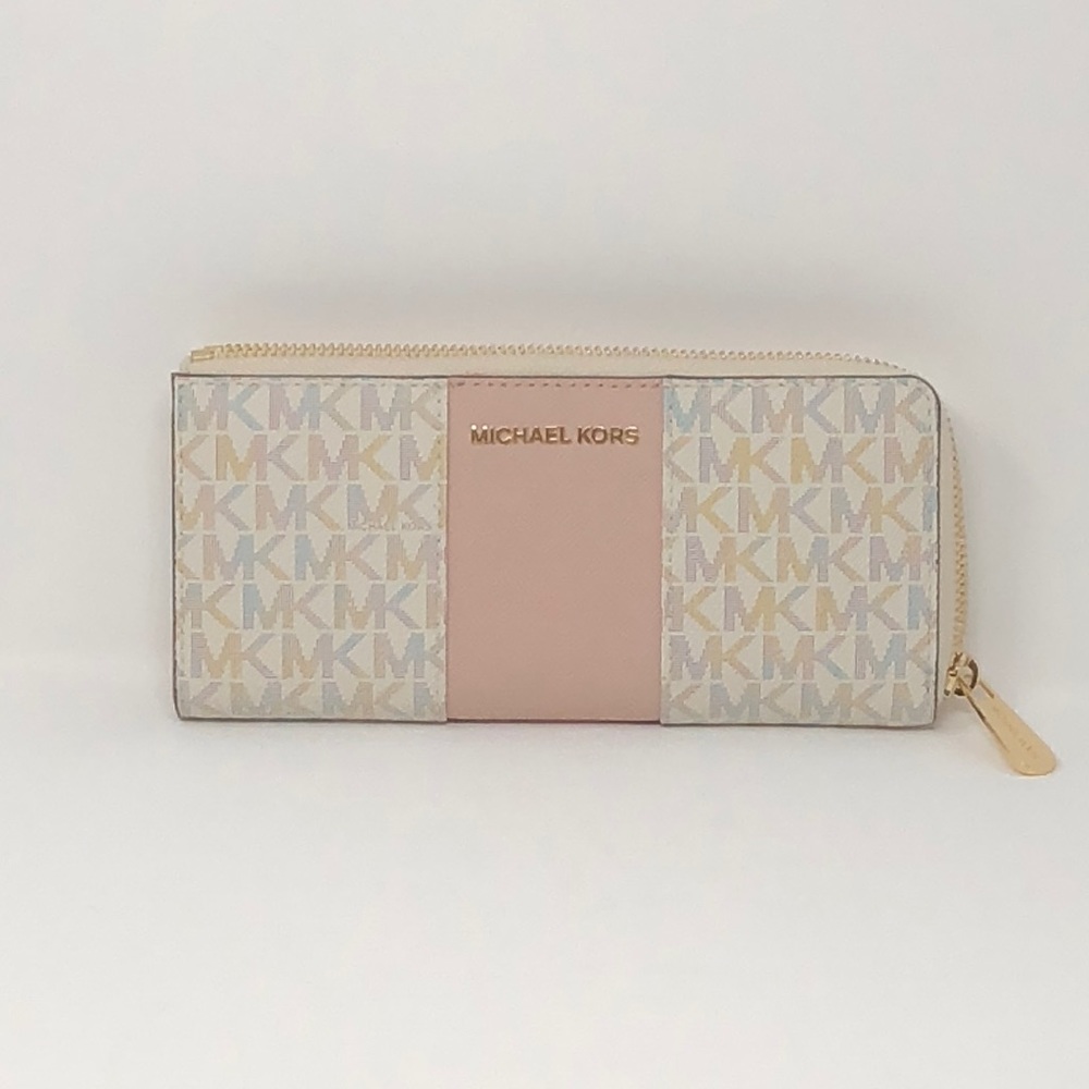 Nwt Michael center stripe vanilla wallet - Picture 3 of 5